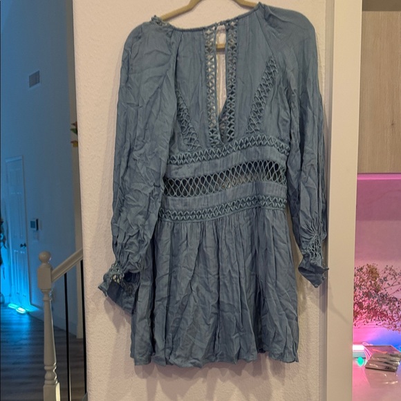 Free People Light Blue Crochet Detail dress - Picture 5 of 5